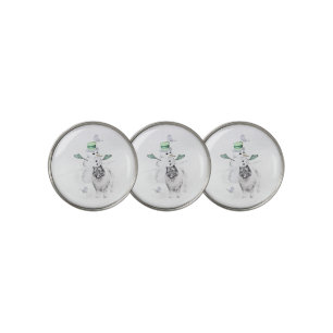 Keeshond Christmas Snowman Painting Dog Art Golf Ball Marker