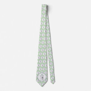 Keeshond Christmas Snowman Painting Dog Art Neck Tie