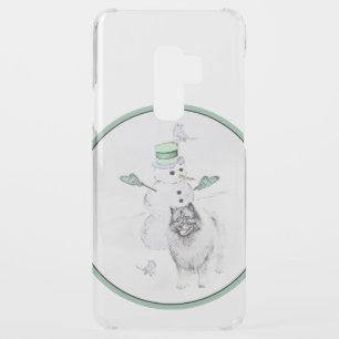Keeshond Christmas Snowman Painting Dog Art Uncommon Samsung Galaxy S9 Plus Case