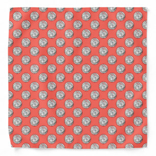 Keeshond Christmas Winter Window Painting Dog Art Bandana