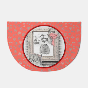 Keeshond Christmas Winter Window Painting Dog Art Doormat