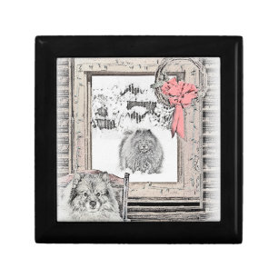 Keeshond Christmas Winter Window Painting Dog Art Gift Box