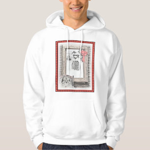 Keeshond Christmas Winter Window Painting Dog Art Hoodie
