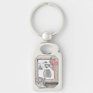 Keeshond Christmas Winter Window Painting Dog Art Keychain