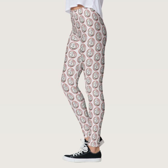 Keeshond Christmas Winter Window Painting Dog Art Leggings (Left)