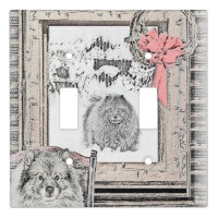 Keeshond Christmas Winter Window Painting Dog Art