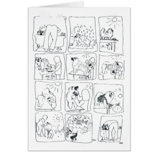 Keeshond comic Bathtime Cards