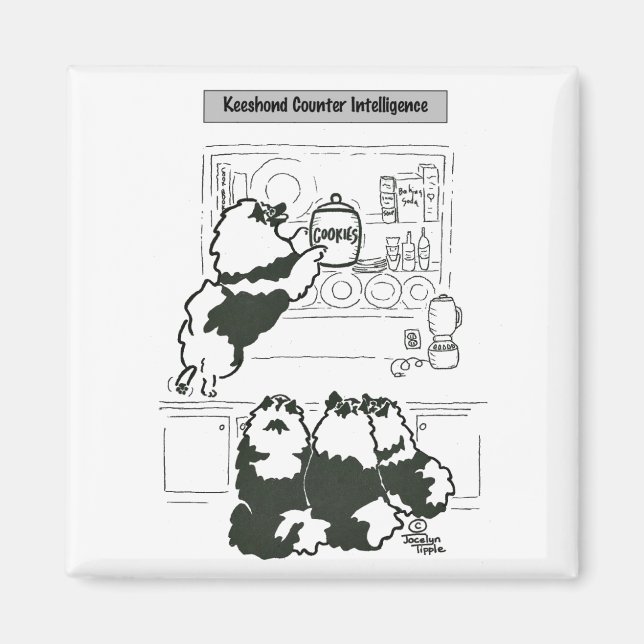 Keeshond Counter Intelligence Magnet (Front)