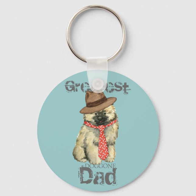 Keeshond Dad Keychain (Front)