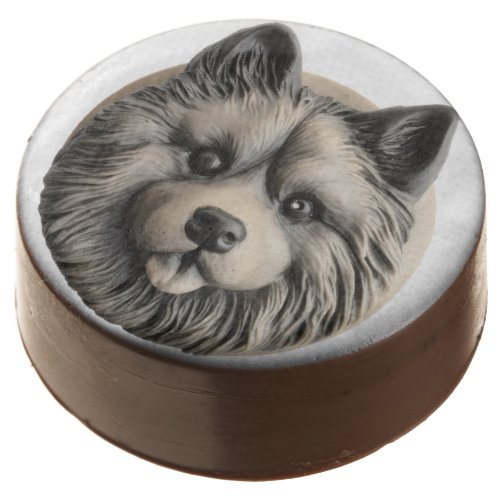 Keeshond Dog 3D Inspired Chocolate Covered Oreo