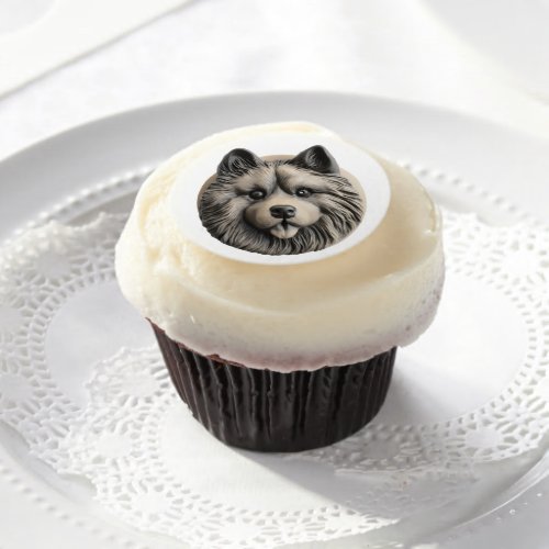Keeshond Dog 3D Inspired Edible Frosting Rounds