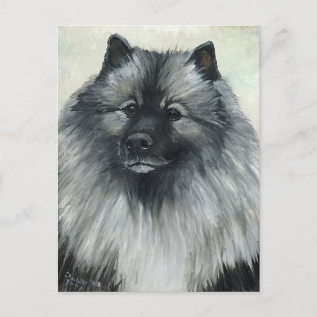 "Keeshond" Dog Art Postcard (Front)