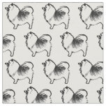 Keeshond Dog Black and White Fabric