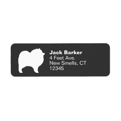 Keeshond Dog Breed Silhouette Return Address Label