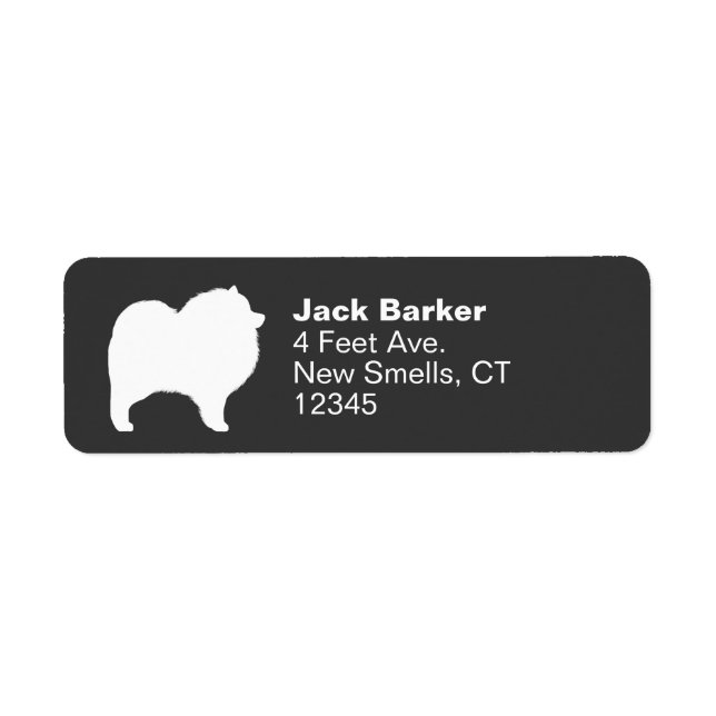 Keeshond Dog Breed Silhouette Return Address Label (Front)