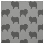 Keeshond Dog Breed Silhouettes Patterned Fabric