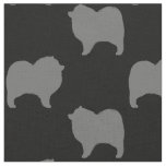 Keeshond Dog Breed Silhouettes Patterned Fabric