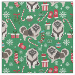 keeshond dog christmas fabric
