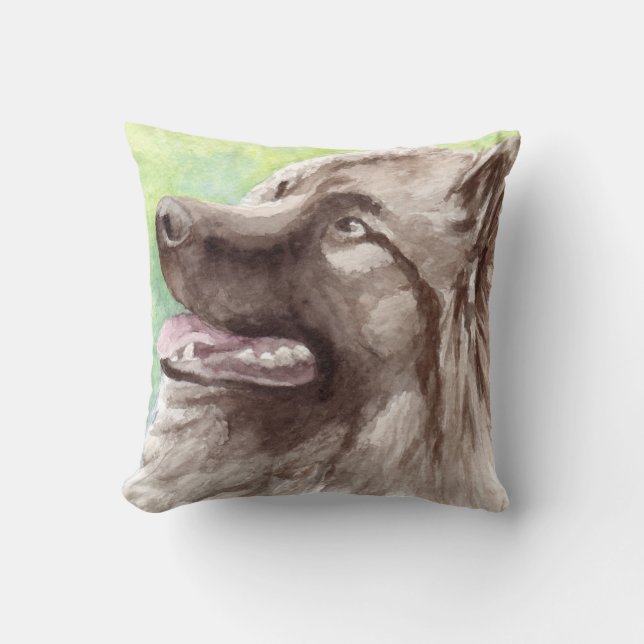 Keeshond Dog Gifts Throw Pillow (Front)