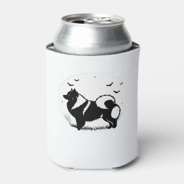 Keeshond Dog � Halloween Moon Silhouette Classic T Can Cooler (Can Front)