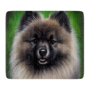 Keeshond Dog in St. Patrick's Day Dress Cutting Board