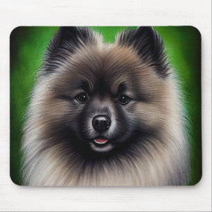 Keeshond Dog in St. Patrick's Day Dress Mouse Pad