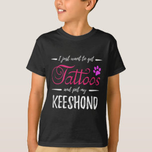 Keeshond Dog Lover Tattoo Funny Dog Mom Gift Idea  T-Shirt