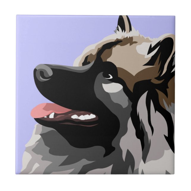 Keeshond Dog Tile (Front)