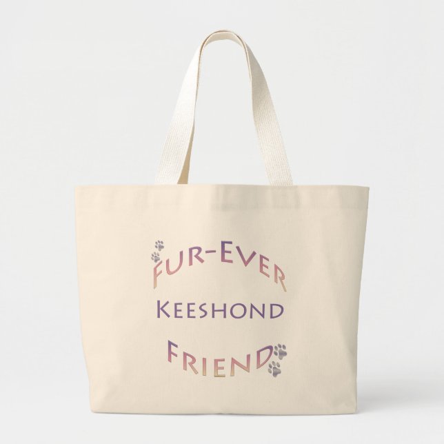 Keeshond Furever Large Tote Bag (Front)