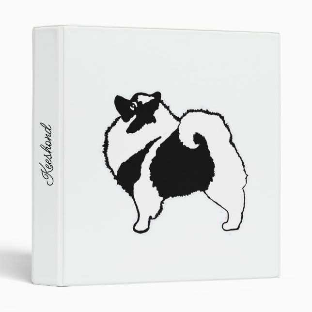 Keeshond Graphics  - Cute Original Dog Art 3 Ring  Binder (Front/Spine)