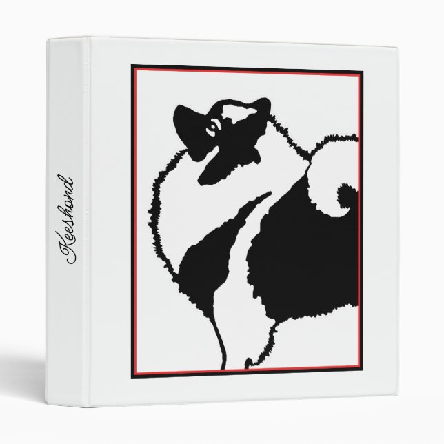 Keeshond Graphics  - Cute Original Dog Art 3 Ring Binder (Front/Spine)