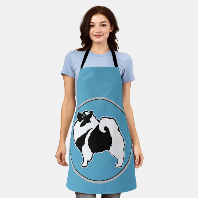 Keeshond Graphics  - Cute Original Dog Art Apron (Worn)