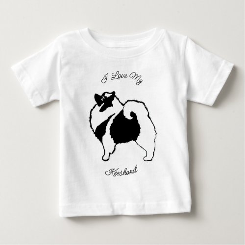 Keeshond Graphics  _ Cute Original Dog Art Baby T_ Baby T_Shirt