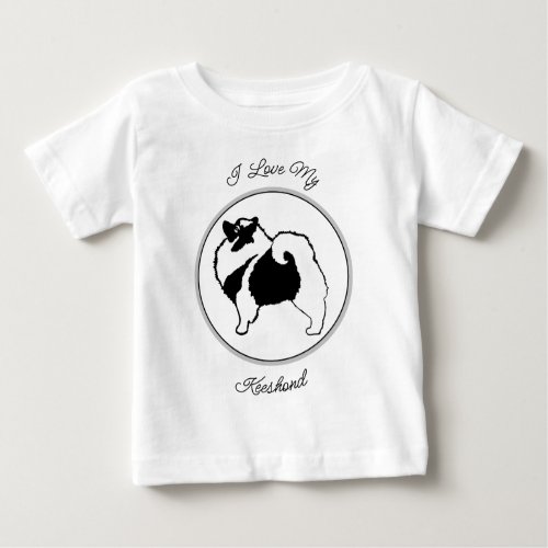 Keeshond Graphics  _ Cute Original Dog Art Baby T_Shirt