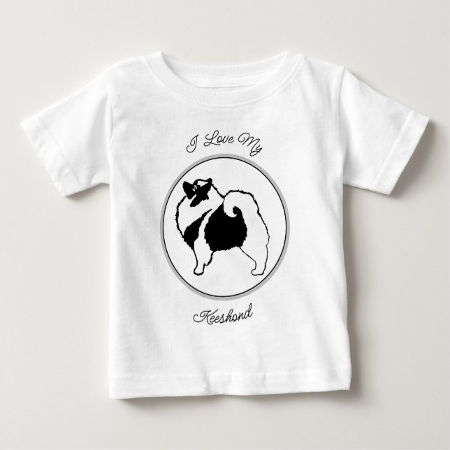Keeshond Graphics  - Cute Original Dog Art Baby T-Shirt (Front)