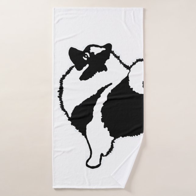 Keeshond Graphics  - Cute Original Dog Art Bath Towel Set (Bath Towel)