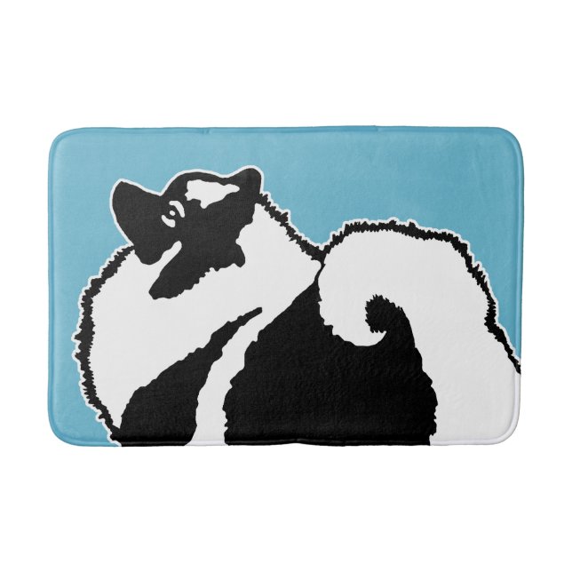 Keeshond Graphics  - Cute Original Dog Art Bathroom Mat (Front)
