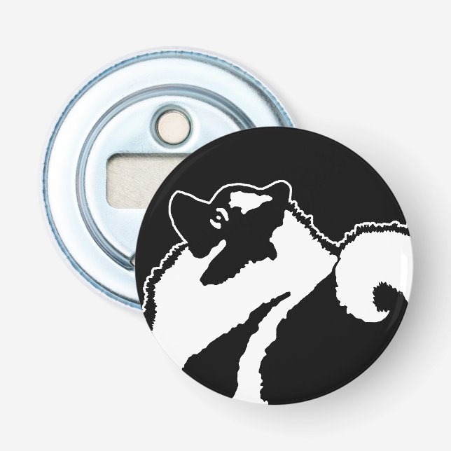 Keeshond Graphics  - Cute Original Dog Art Bottle Opener (Front)
