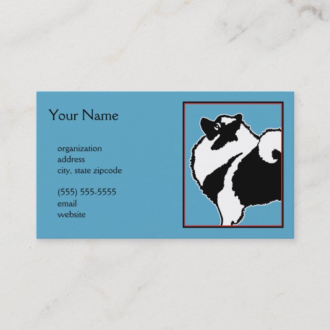 Keeshond Graphics  - Cute Original Dog Art Business Card (Front)