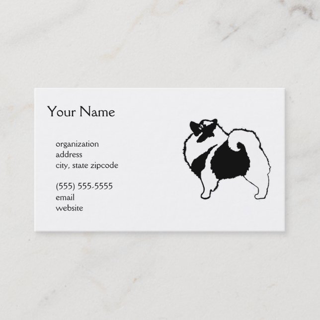 Keeshond Graphics  - Cute Original Dog Art Business Card (Front)