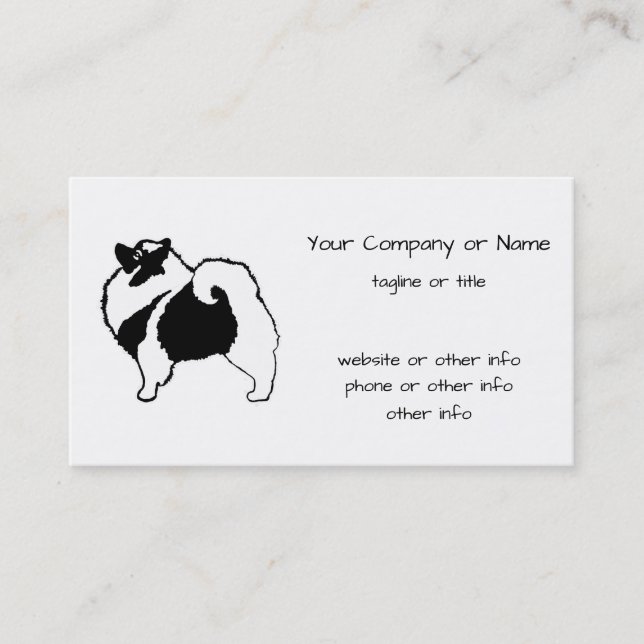 Keeshond Graphics  - Cute Original Dog Art Business Card (Front)