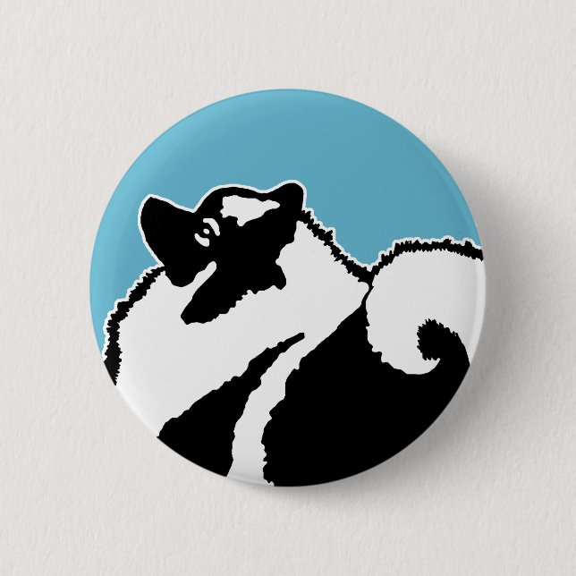 Keeshond Graphics  - Cute Original Dog Art Button (Front)
