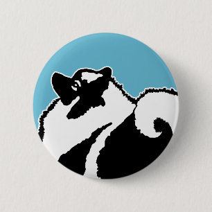 Keeshond Graphics - Cute Original Dog Art Button