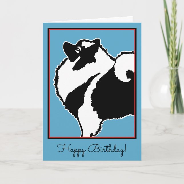 Keeshond Graphics  - Cute Original Dog Art Card (Front)