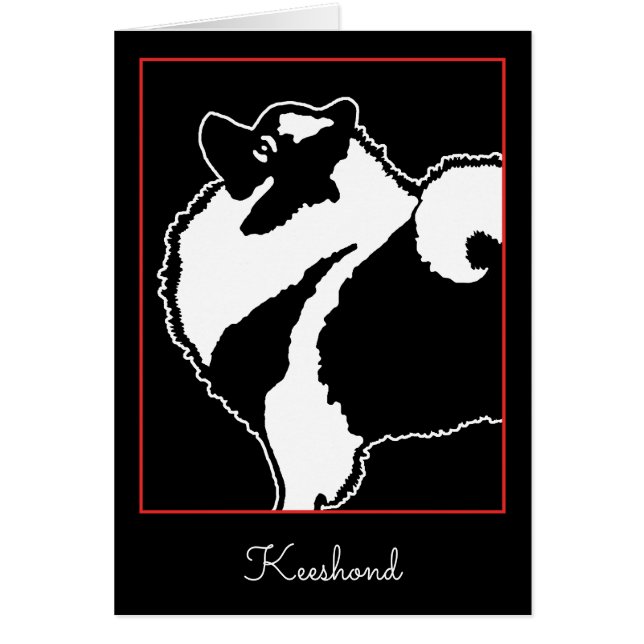 Keeshond Graphics  - Cute Original Dog Art Cards (Front)