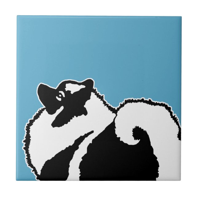 Keeshond Graphics  - Cute Original Dog Art Ceramic Tile (Front)