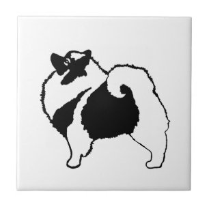Keeshond Graphics - Cute Original Dog Art Ceramic Tile