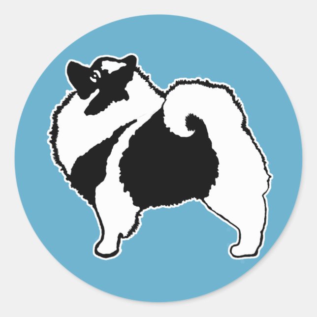 Keeshond Graphics  - Cute Original Dog Art Classic Round Sticker (Front)