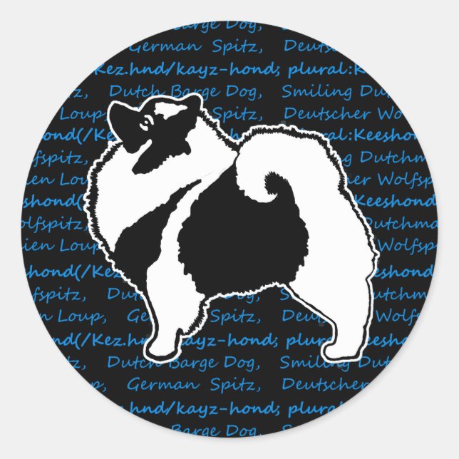 Keeshond Graphics  - Cute Original Dog Art Classic Round Sticker (Front)