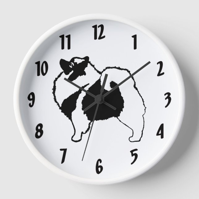 Keeshond Graphics  - Cute Original Dog Art Clock (Front)